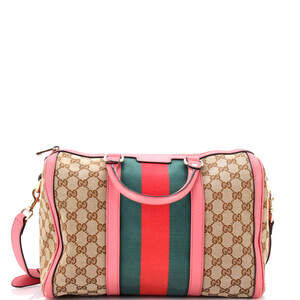 Gucci Vintage Web Boston Bag Gg Canvas #220382G11B